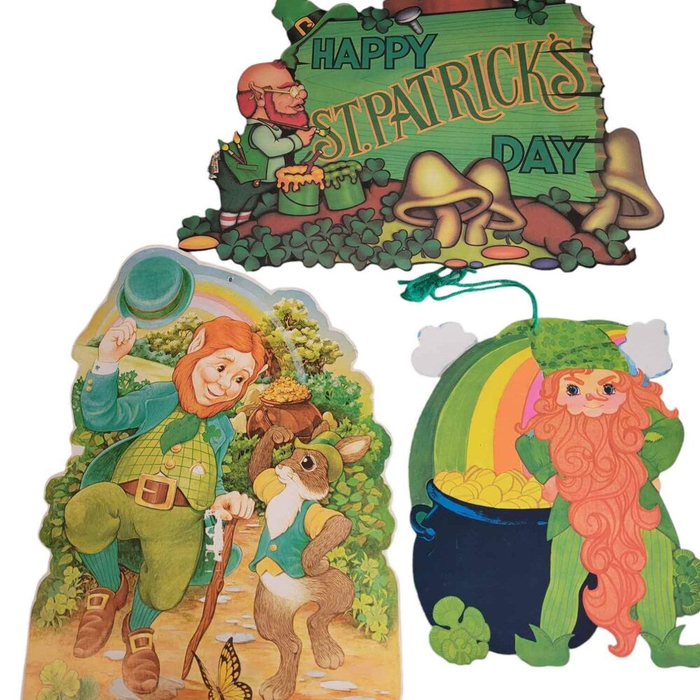 2 Vintage Cut Outs Saint Patrick's Day Decorations READ DESCRIPTION